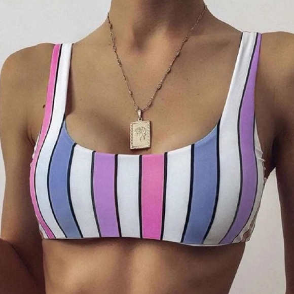 SHEIN Other - NEW| Women’s Retro Y2K Striped Bikini Top